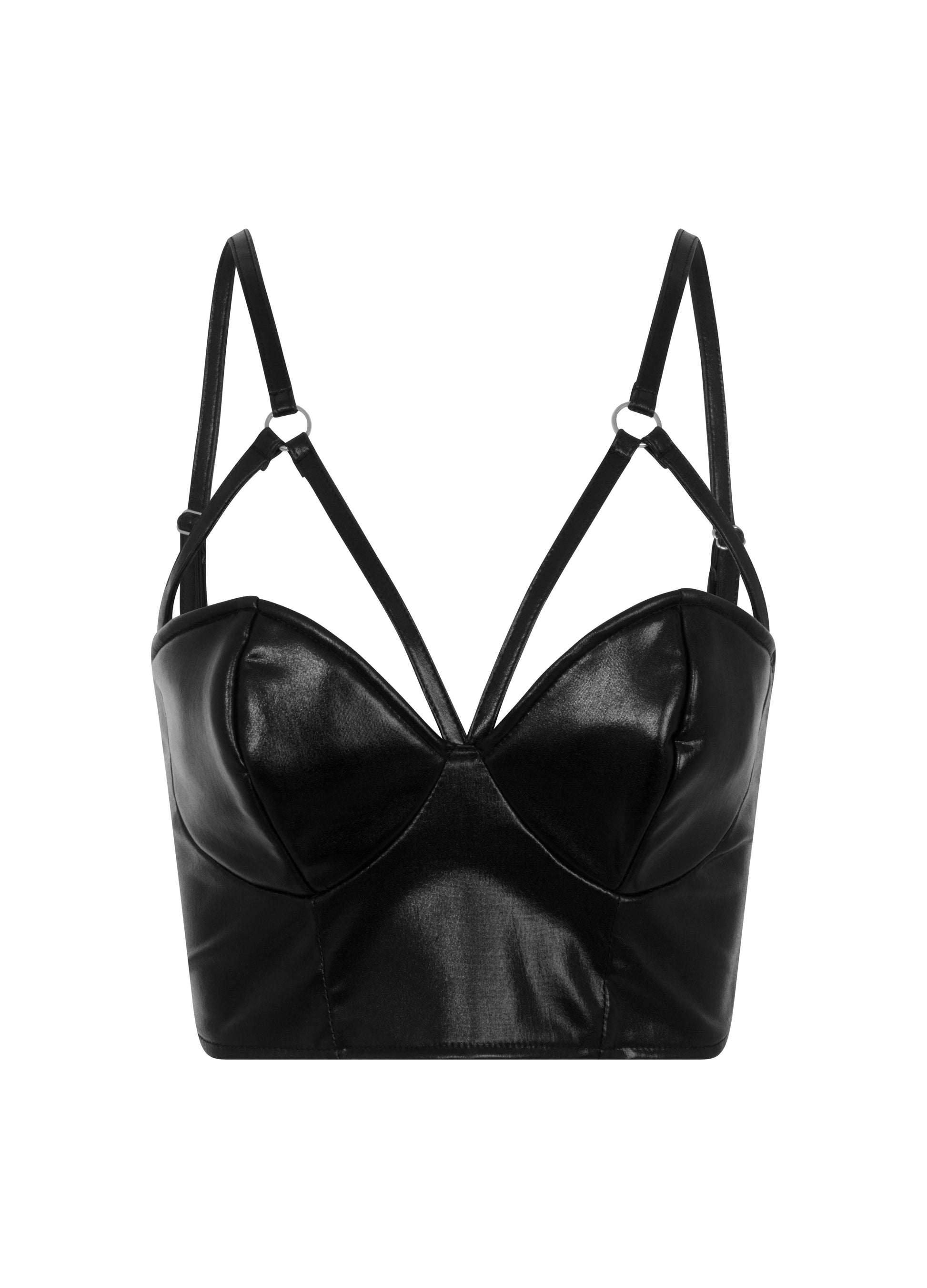 ANTIBrand Black Vinyl Bralet - Kate's Clothing