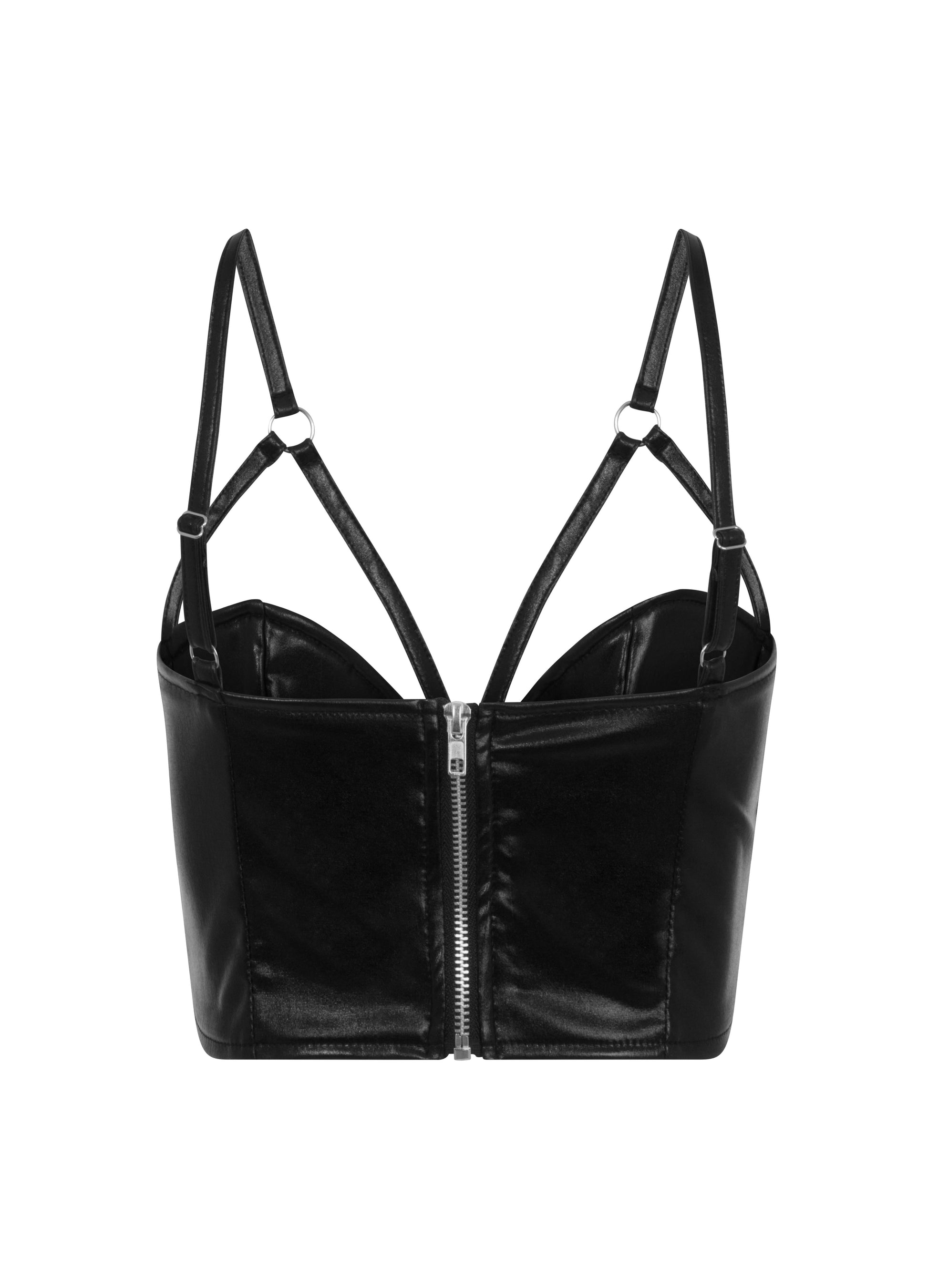 ANTIBrand Black Vinyl Bralet - Kate's Clothing