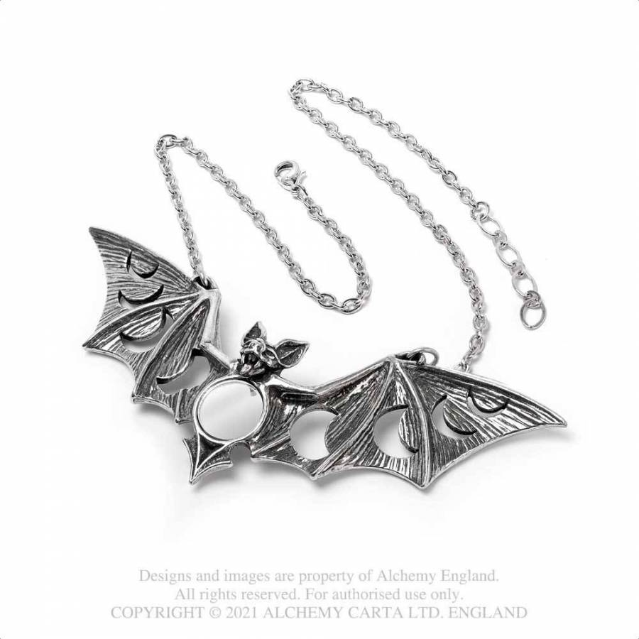 Lunaeca pendant Spirit of the night bat necklace by Alchemy Gothic England