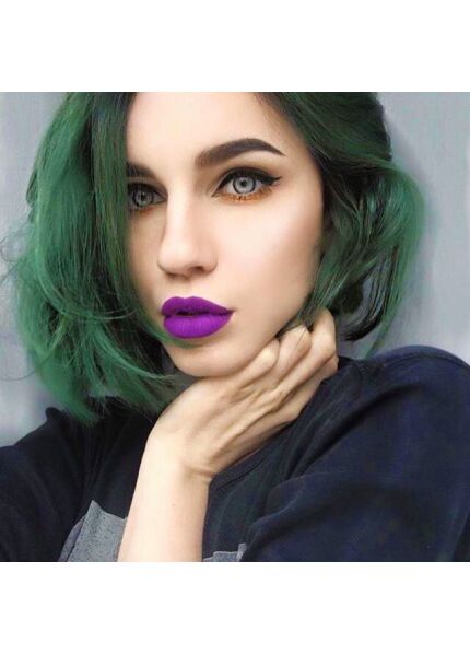 Vibrant green hair colour result - Alpine Green semi permanent hair dye by La Riche Directions