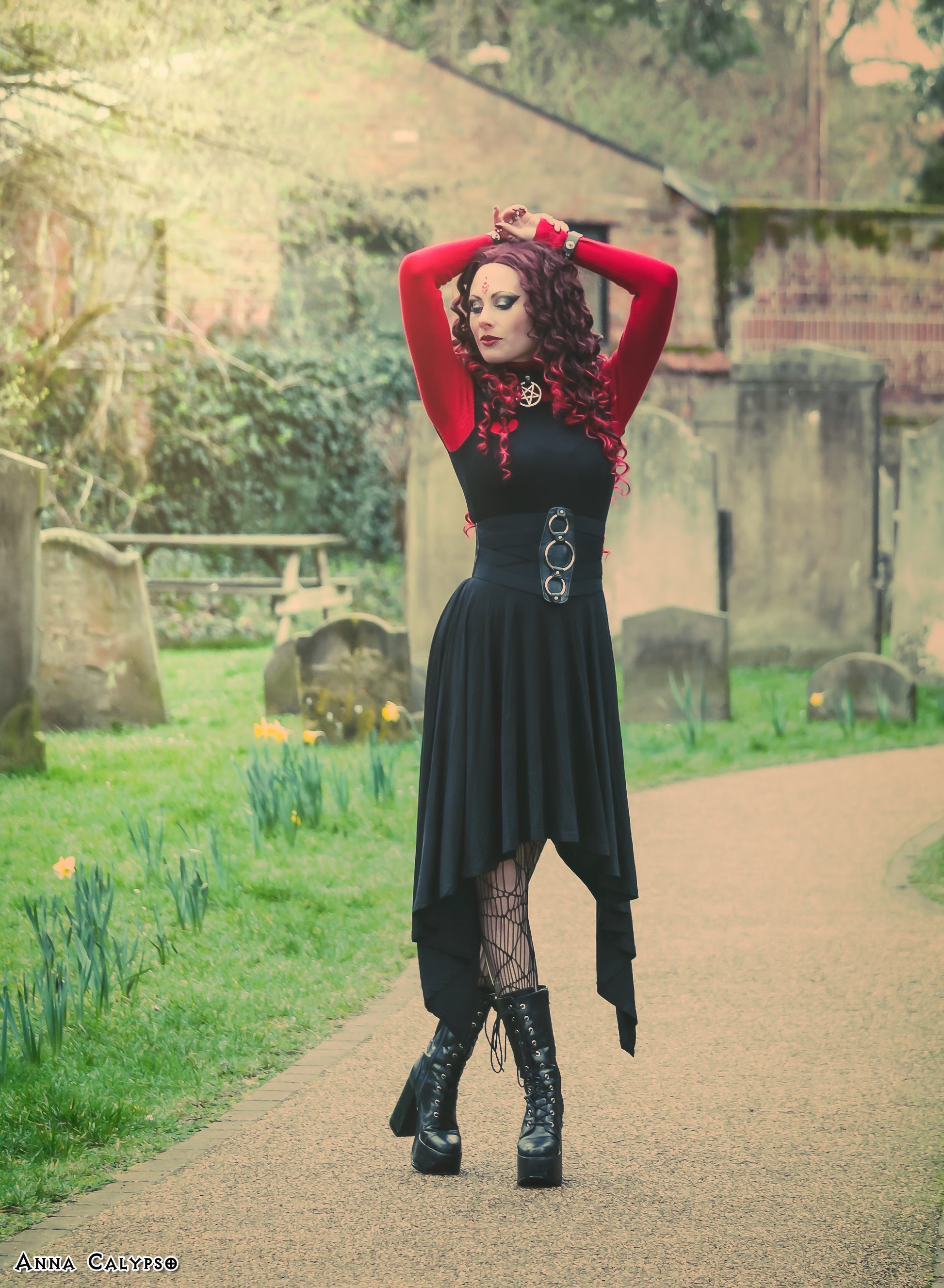 Dark In Love Waterfall Hem Dress - Kate's Clothing
