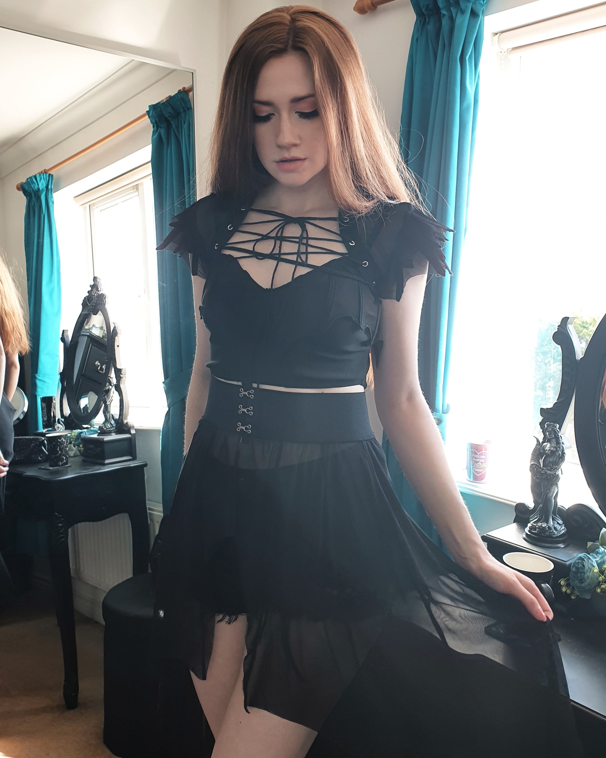 Necessary Evil Camazotz Mesh Bat Wing Effect Train Belt - Kate's Clothing