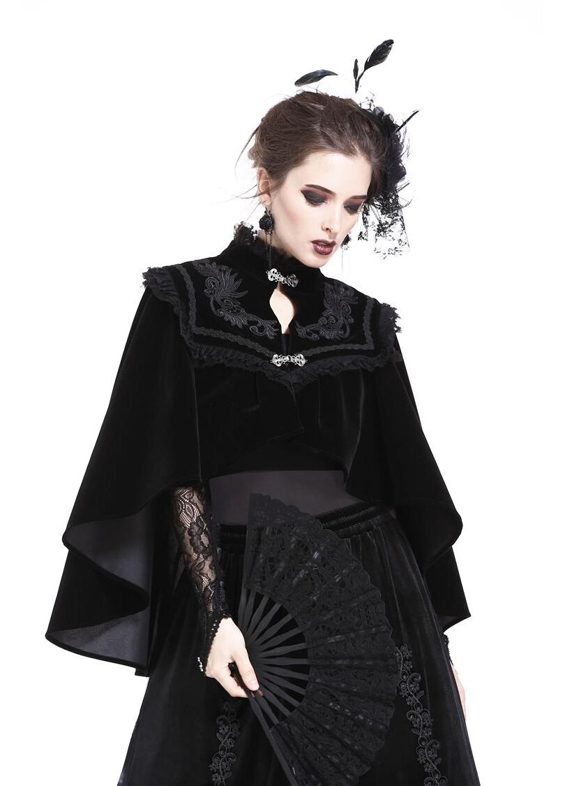 Dark In Love Velvet Lark Capelet - Kate's Clothing