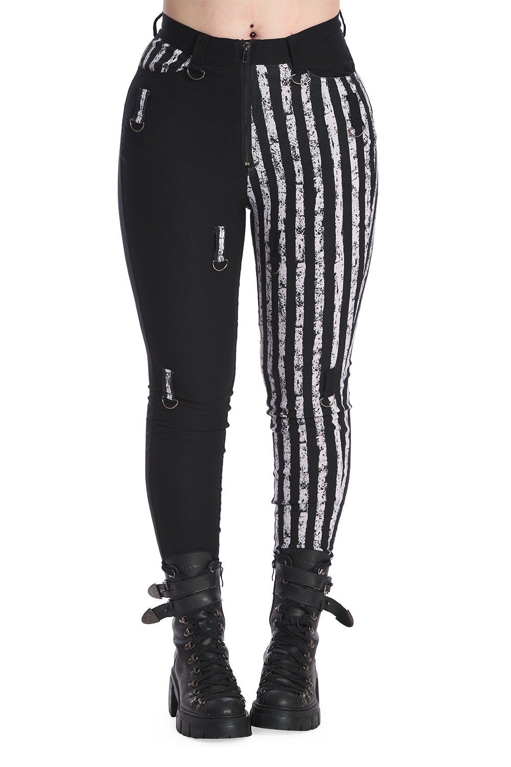 Banned Spooky Night Walks Half and Half Trousers front view - Kate's Clothing