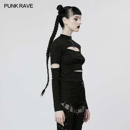Punk Rave Blossom Top - Black - Kate's Clothing