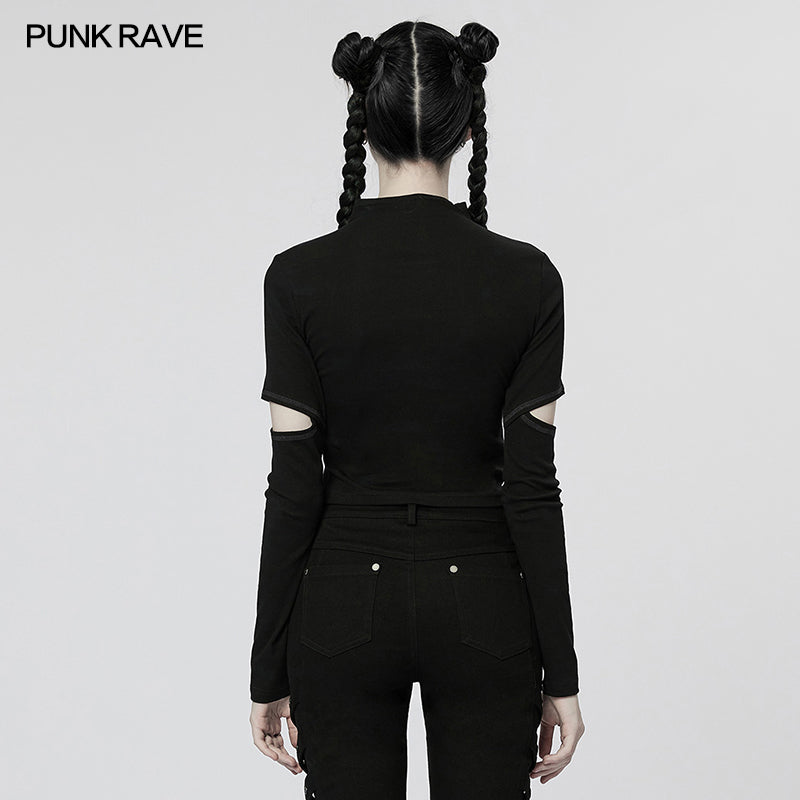 Punk Rave Blossom Top - Black - Kate's Clothing
