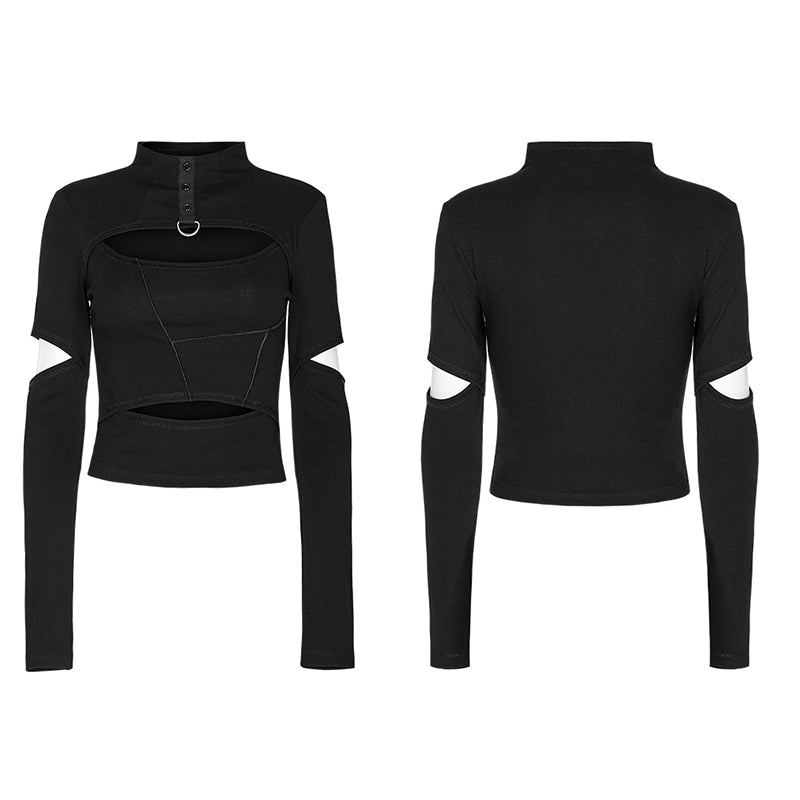 Punk Rave Blossom Top - Black - Kate's Clothing