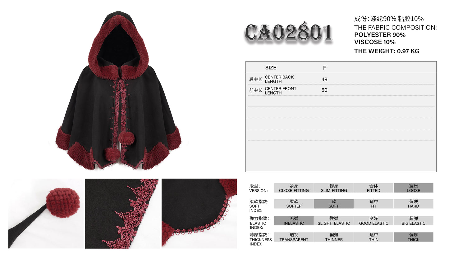 Devil Fashion Draft 7 Hooded Cape - Kate's Clothing