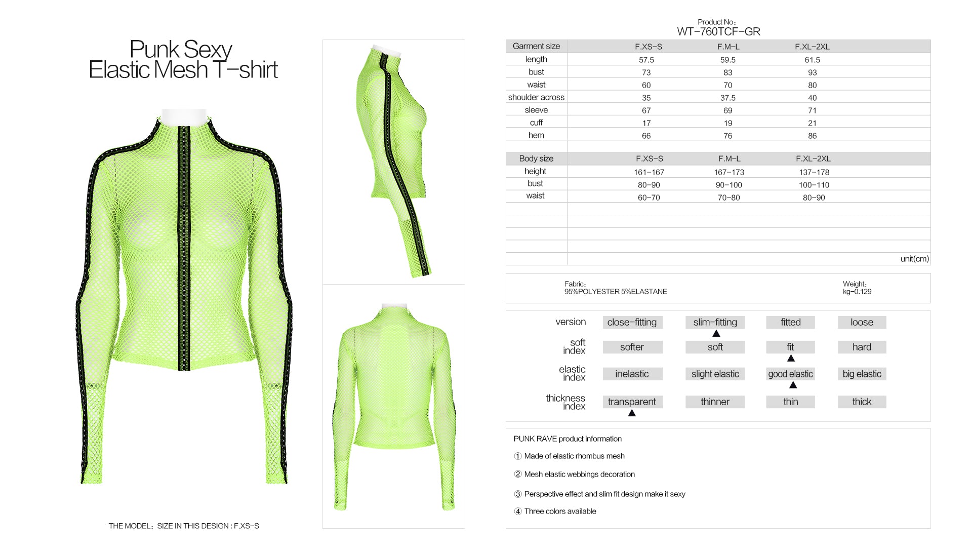 Punk Rave Carda Top - Green - Kate's Clothing