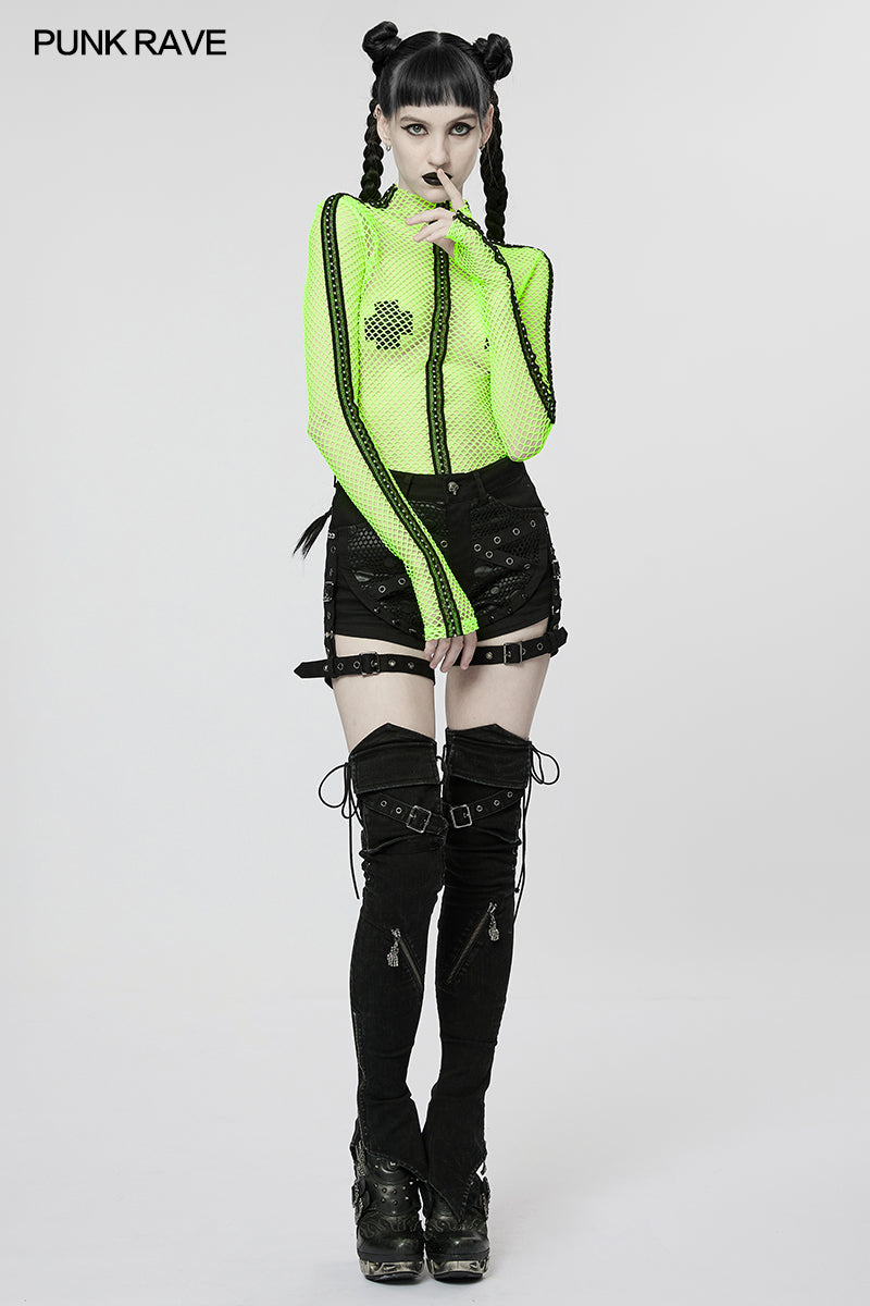 Punk Rave Carda Top - Green - Kate's Clothing