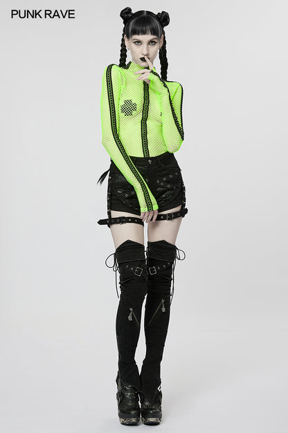 Punk Rave Carda Top - Green - Kate's Clothing