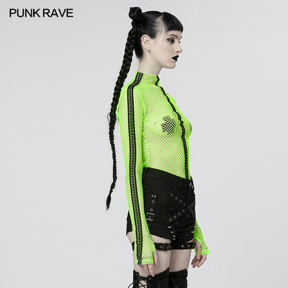 Punk Rave Carda Top - Green - Kate's Clothing