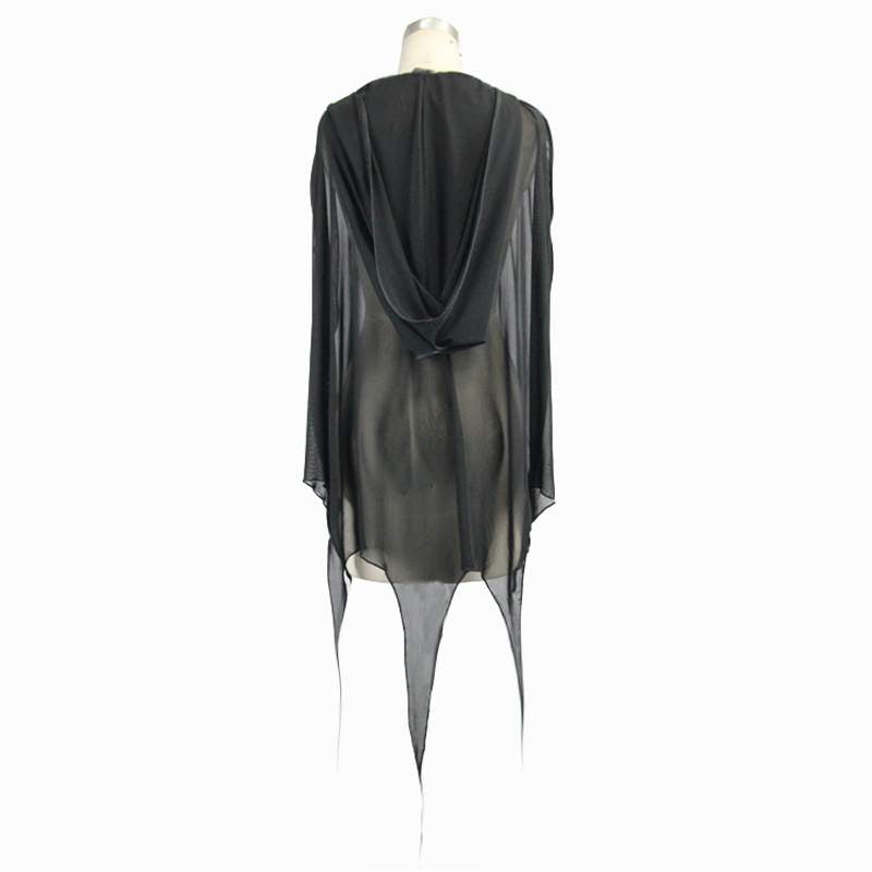 Devil Fashion Hooded Mesh Cape - Kate's Clothing