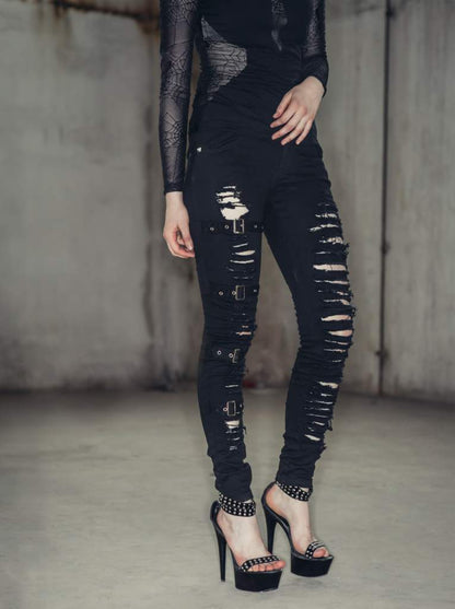 Devil Fashion Plus Size Mercy Ripped Jeans - Kate's Clothing