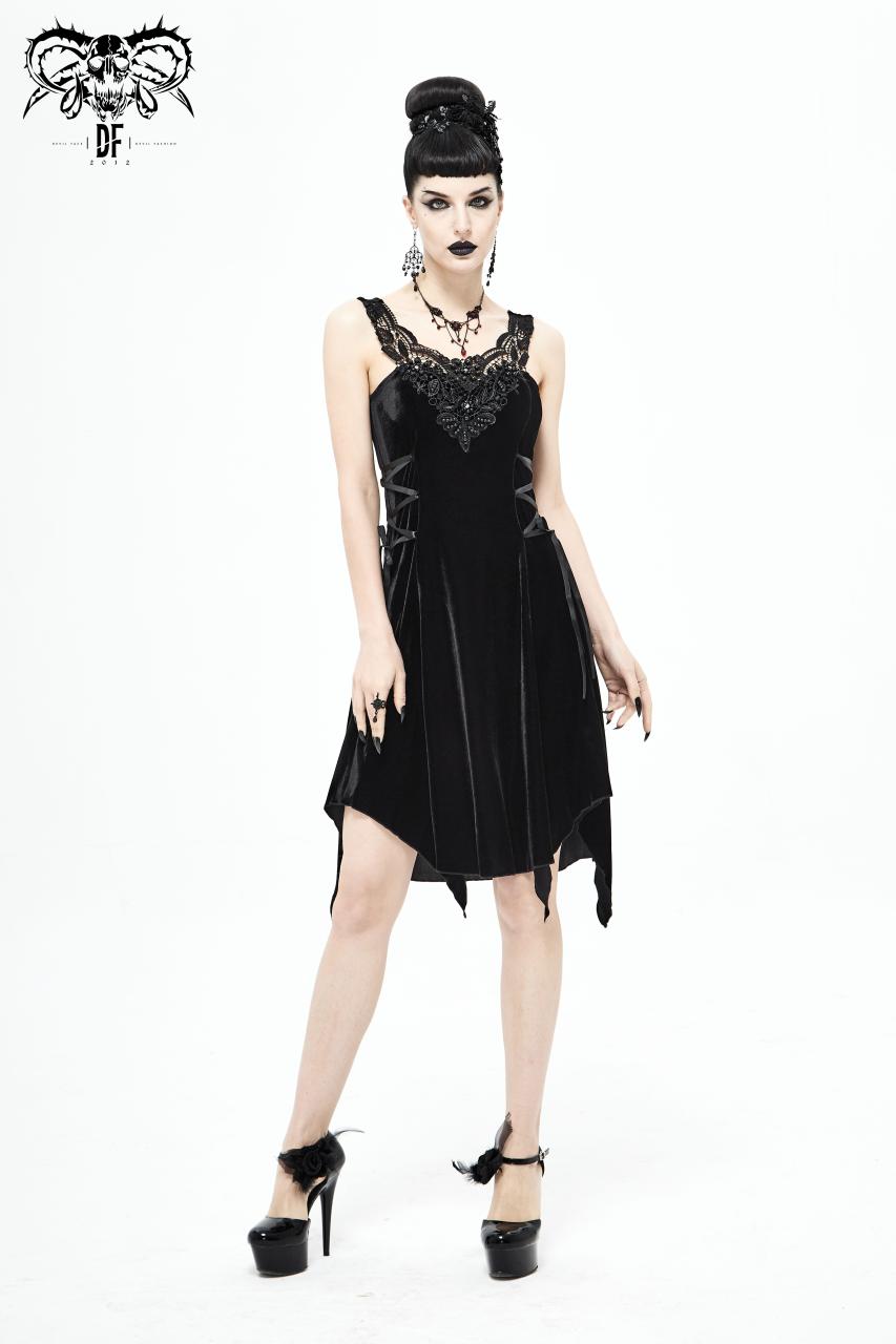 Devil Fashion Noemi Velvet Dress - Kate's Clothing