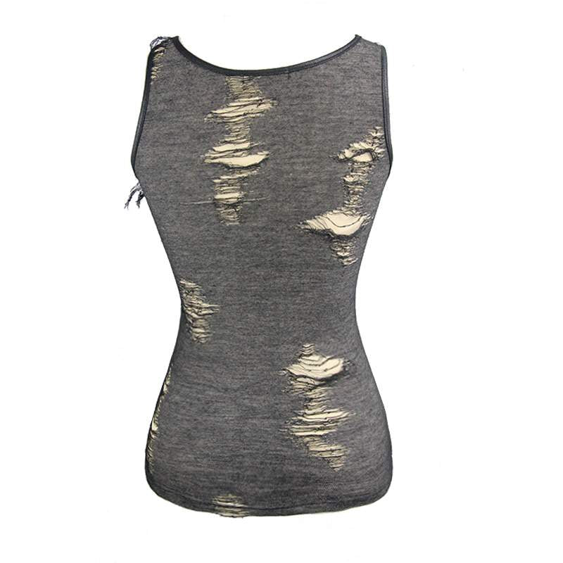 Devil Fashion Distressed Vest Top - Kate's Clothing
