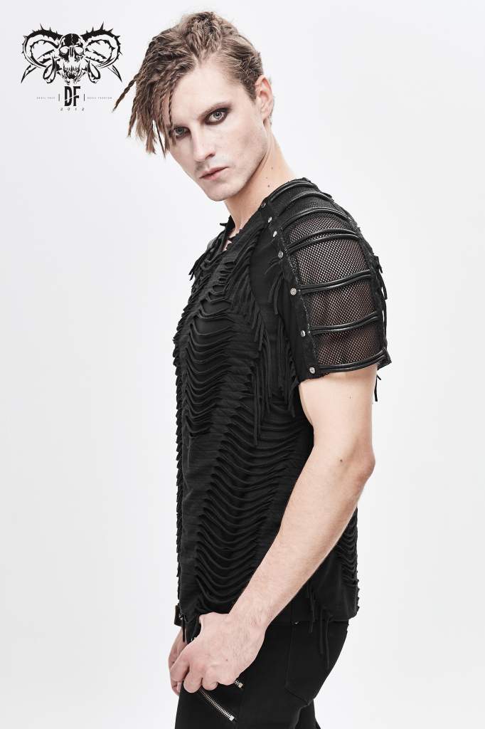 Devil Fashion Mens Slashed T-Shirt - Kate's Clothing