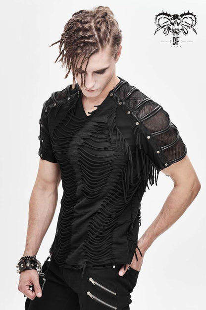 Devil Fashion Mens Slashed T-Shirt - Kate's Clothing