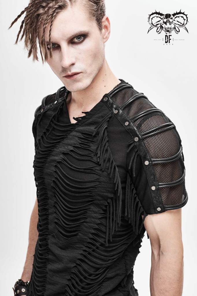 Devil Fashion Mens Slashed T-Shirt - Kate's Clothing