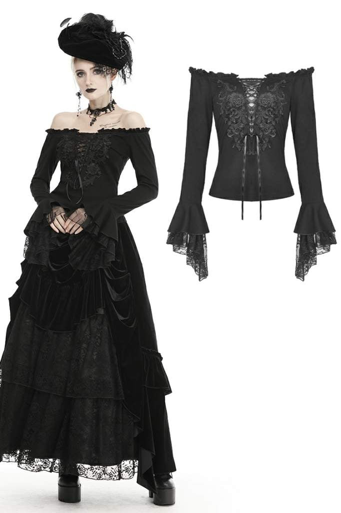 Dark In Love Aurelie Bardot Top - Kate's Clothing