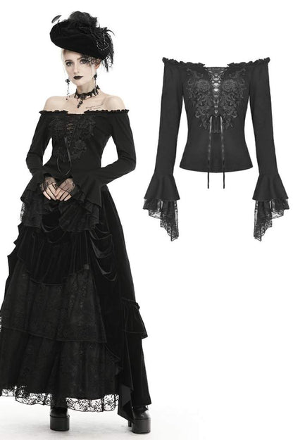 Dark In Love Aurelie Bardot Top - Kate's Clothing