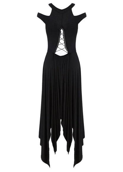 Dark In Love Waterfall Hem Dress - Kate's Clothing