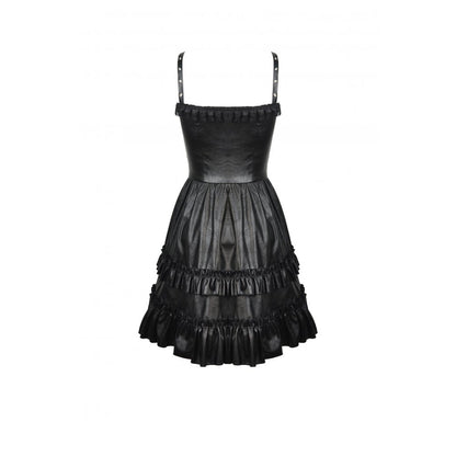 Dark In Love Ariella dress black faux leather sleek stylish mini dress