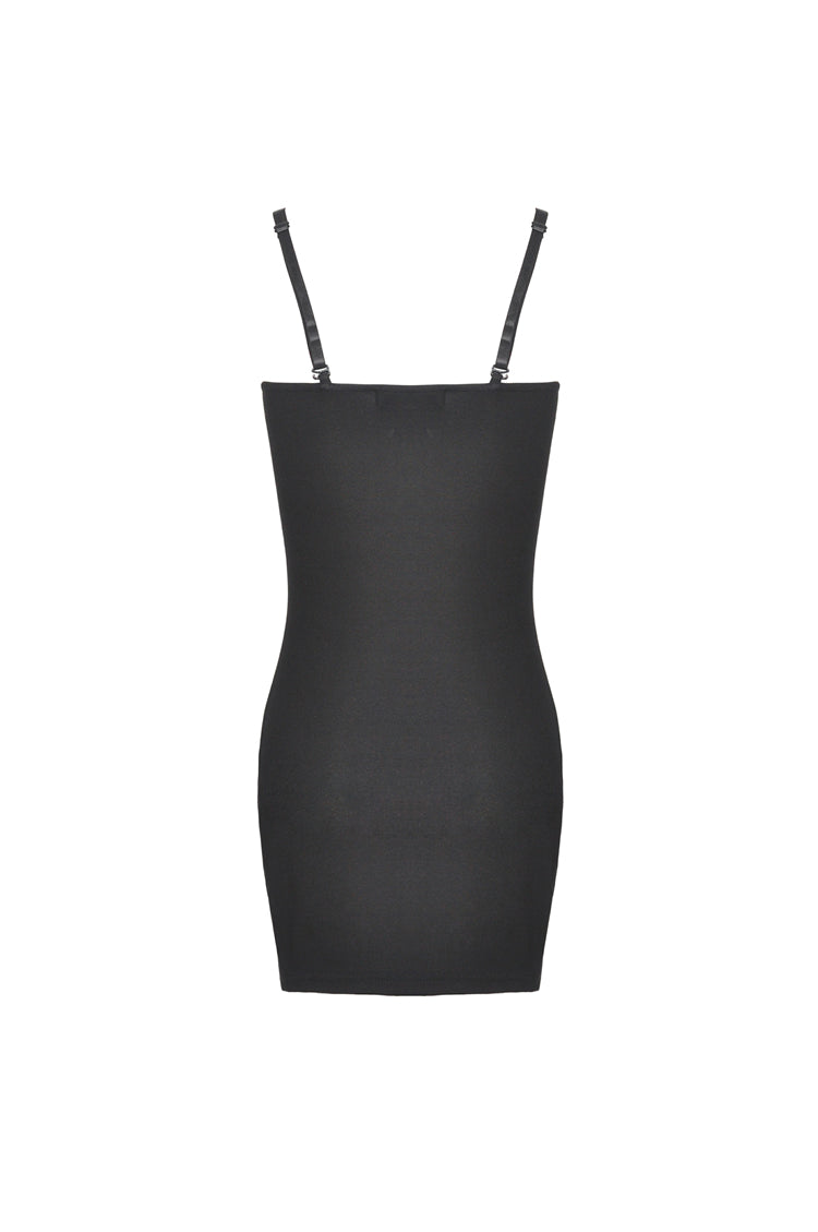Dark In Love Emery dress lace applique neckline gothic bodycon slip dress