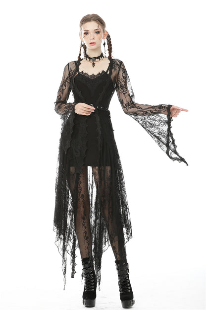 Larissa lace robe irregular hemline gothic alternative fashion by Dark In Love