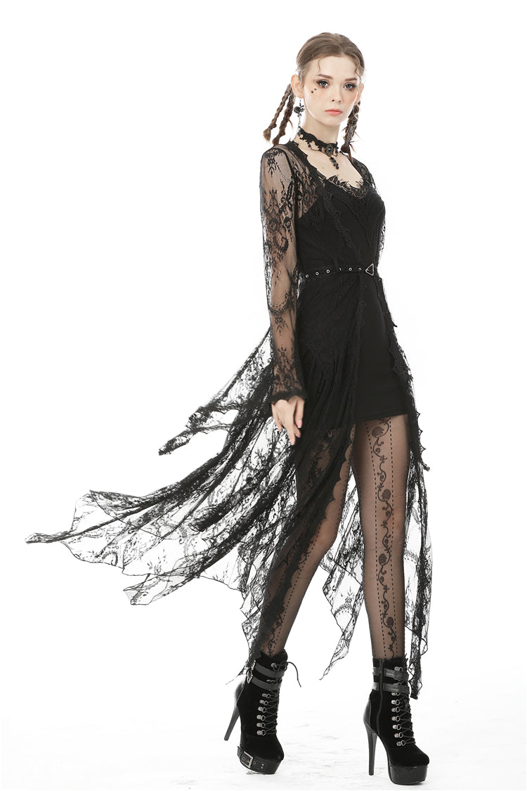 Larissa lace robe back view bell sleeves by Dark In Love