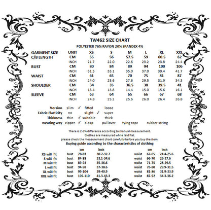 Dark In Love Nola Top Size Chart - Kate's Clothing