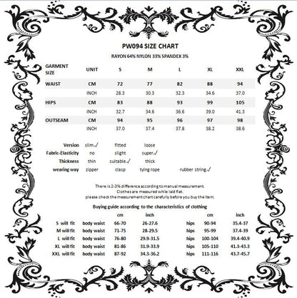 Dark In Love Caelum Leggings - Kate's Clothing size chart