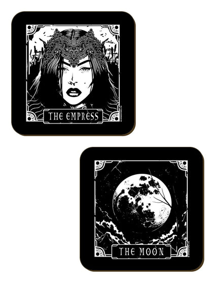 Deadly Tarot The Moon , Temperance, The Empress & The Star Coaster Set - Kate's Clothing