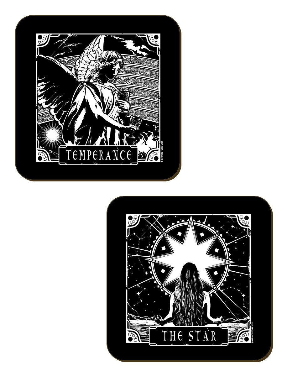 Deadly Tarot The Moon , Temperance, The Empress & The Star Coaster Set - Kate's Clothing