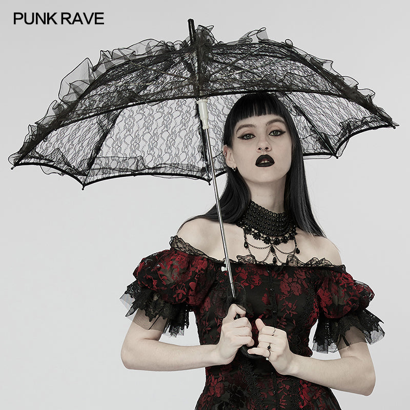 Punk Rave Enya Lace Umbrella - Kate's Clothing