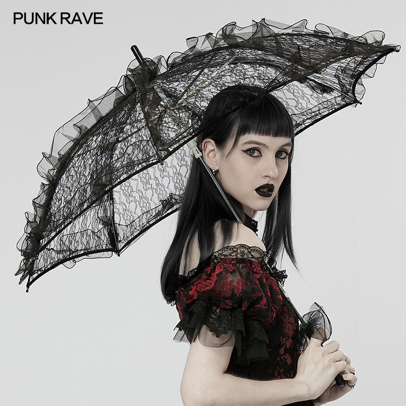 Punk Rave Enya Lace Umbrella - Kate's Clothing