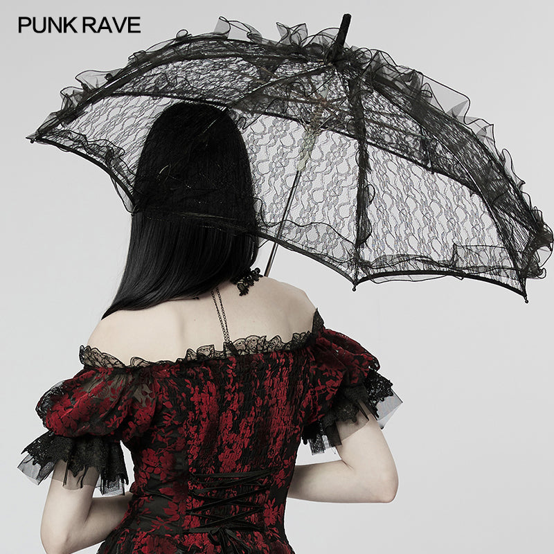 Punk Rave Enya Lace Umbrella - Kate's Clothing
