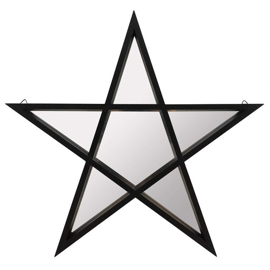 Gothic Gifts Black Framed Pentagram Mirror - Kate's Clothing