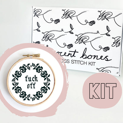 Innocent Bones F**k Off Cross Stitch Kit - Kate's Clothing