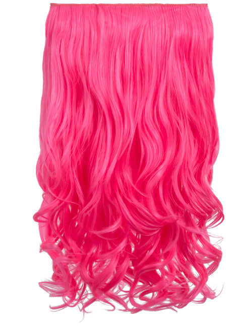 Carnation Pink Curly 20" Weft Hair Extensions - Kate's Clothing