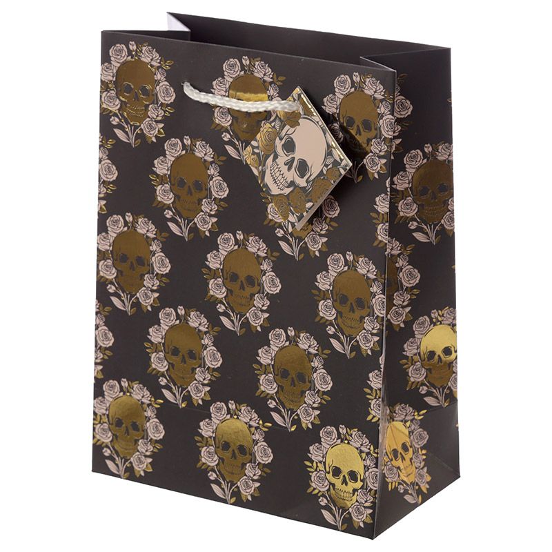 Gothic Gifts Skulls & Roses Medium Gift Bag - Kate's Clothing