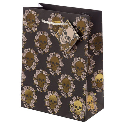 Gothic Gifts Skulls & Roses Medium Gift Bag - Kate's Clothing