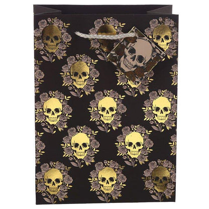 Gothic Gifts Skulls & Roses Medium Gift Bag - Kate's Clothing
