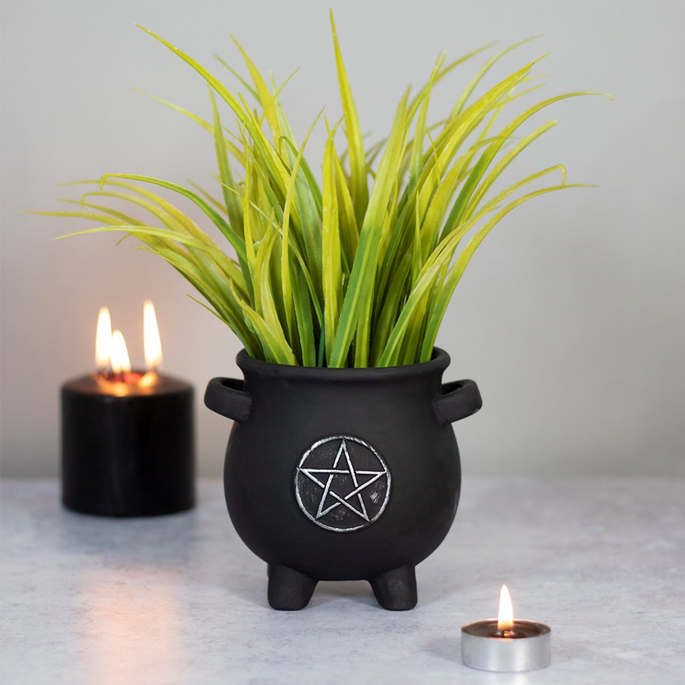 Gothic Gifts Pentacle Cauldron Plant Pot - Kate's Clothing