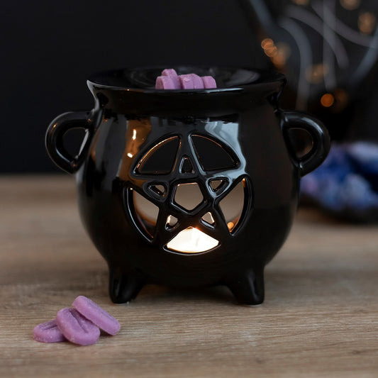 Gothic Gifts Pentagram Cauldron Oil Burner - Kate's Clothing