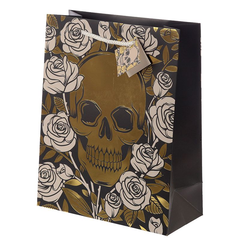 Gothic Gifts Large Skull & Roses Gift Bag - Kate's Clothing