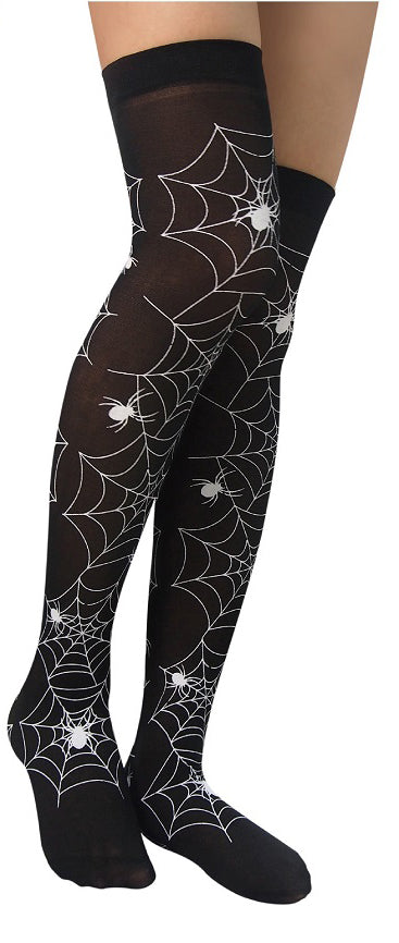 Gothic Attitude Spiders & Web Stockings - Kate's Clothing