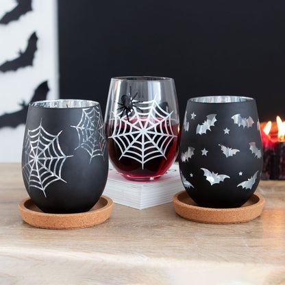 Gothic Gifts Bat Stemless Wine Glass - Kate's Clothing