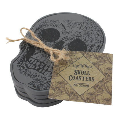 Gothic Gifts Set Of 4 Skull Coasters - Kate's Clothing