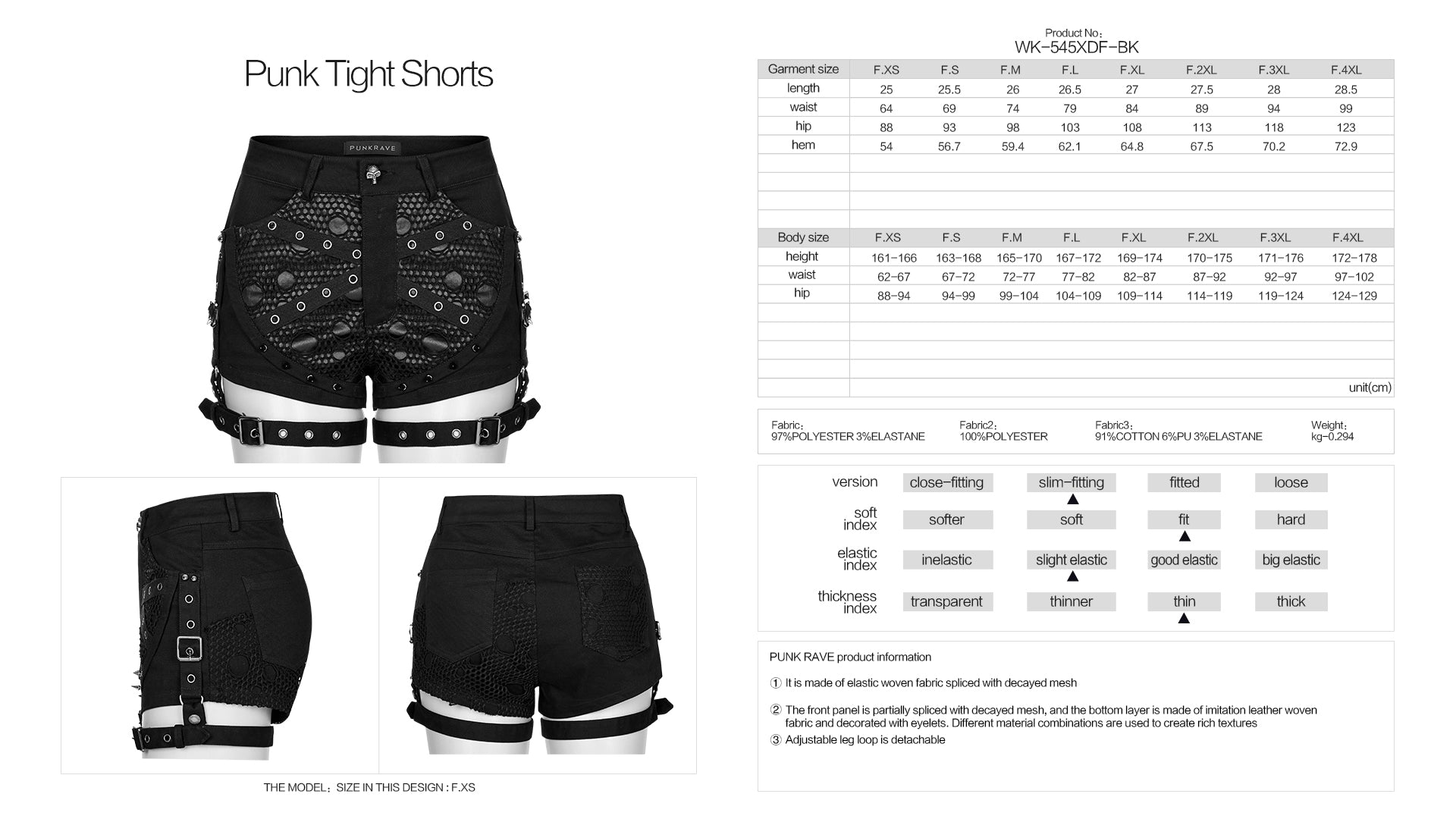 Punk Rave Pax Shorts - Kate's Clothing